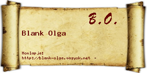 Blank Olga névjegykártya